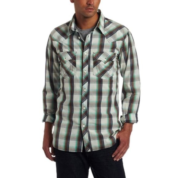 true religion plaid western shirt